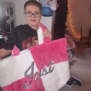 Trisha Paytas oversized Pink and White Travel Bag